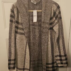 Kenar Black and White Checkered Cardigan
